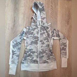 Athleta Triumph‎ Grey Camo Full Zip Hoodie|NWOT|Sz XXS